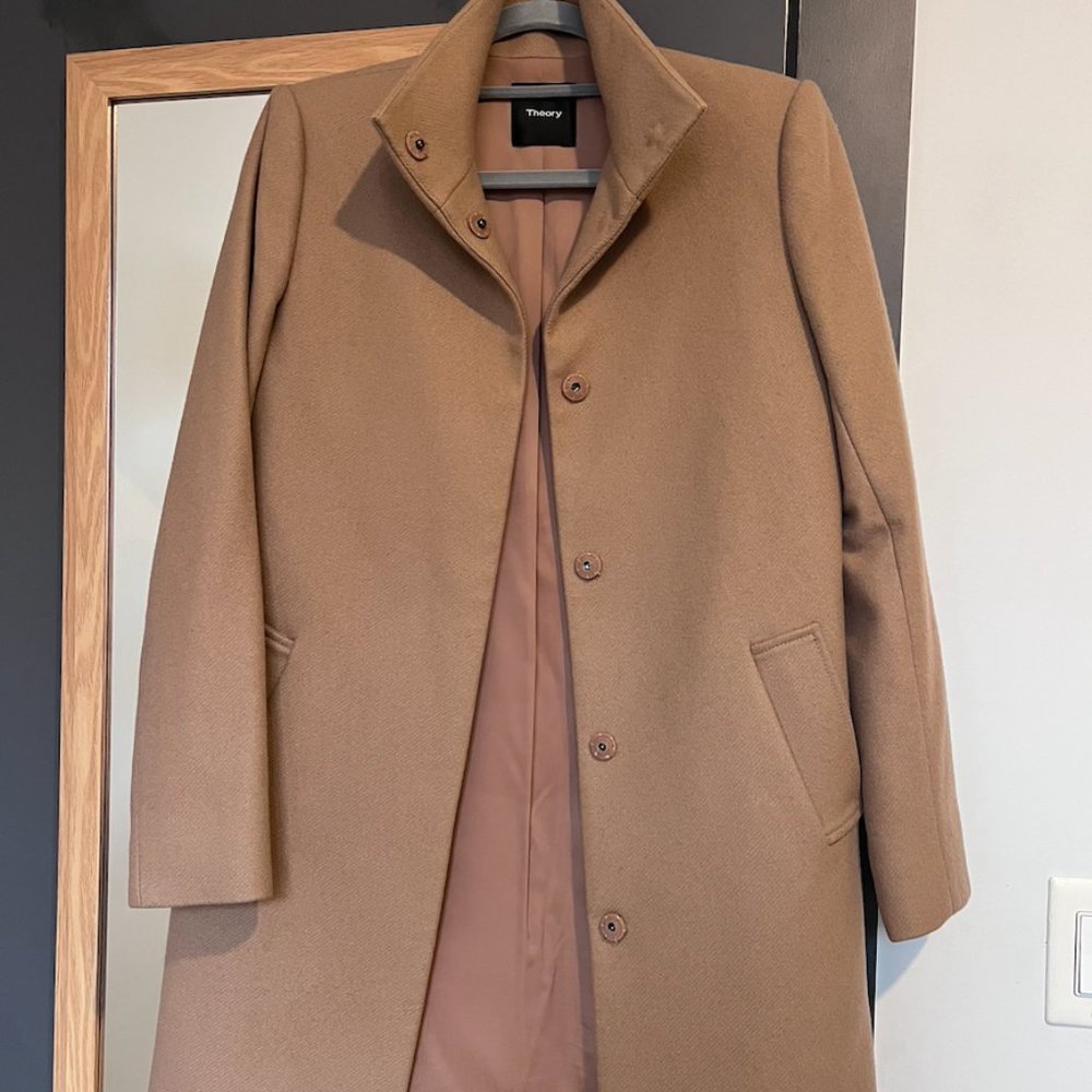 Theory Camel Wool Coat Size XS